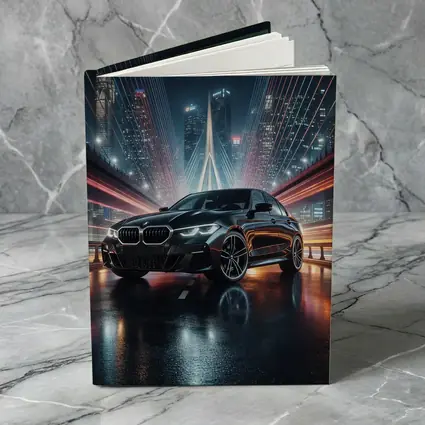 BMW Three Series Black Night City Bridge