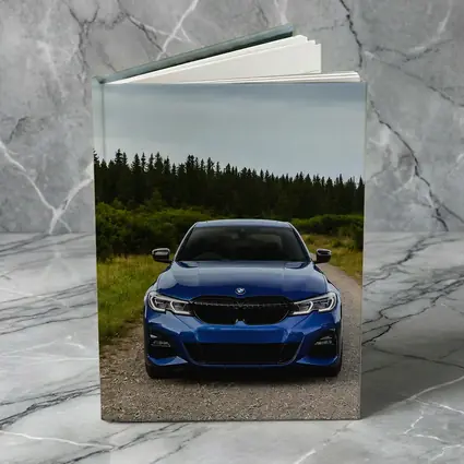 BMW 3 Series Blue Sedan Forest Road