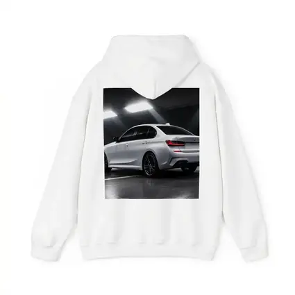 BMW 3 Series White Sedan Dark Garage