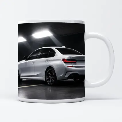 BMW 3 Series White Sedan Dark Garage