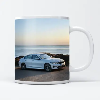 BMW 3 Series White Sedan Coastal Scene