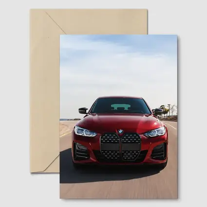BMW Four Series Red Driving Open Road
