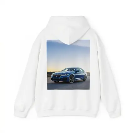 BMW 5 Series Blue Sedan Desert Sunset
