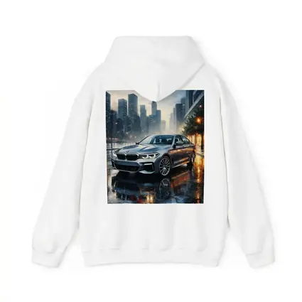 BMW 5 Series Rainy City Night Street