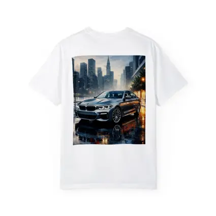 BMW 5 Series Rainy City Night Street