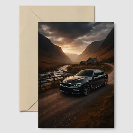 BMW Five Series Dark Scottish Highland Valley