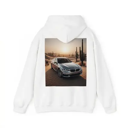 BMW 5 Series Silver Desert Sunset Scene