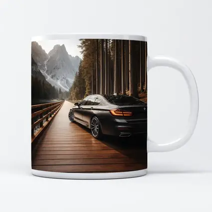 BMW 7 Series On Mountain Wooden Bridge
