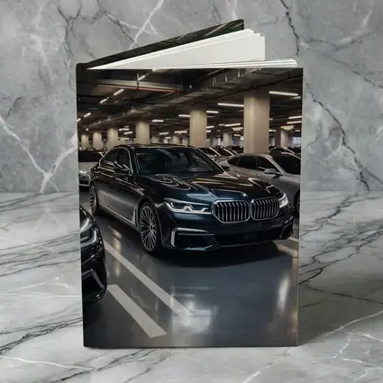 BMW Seven Series Black Sedan Parking Garage