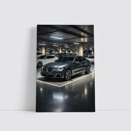 BMW Seven Series Parked In Underground Garage