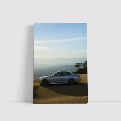 BMW 7 Series Silver Sedan Desert Overlook