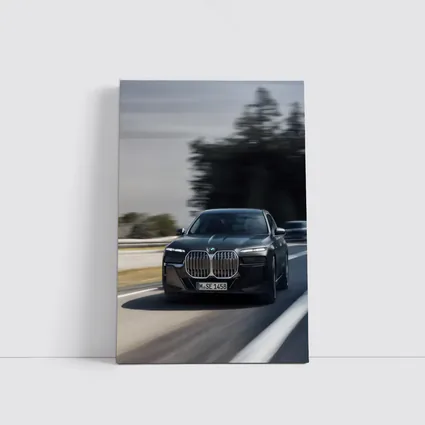 BMW 7 Series Black Sedan on Highway