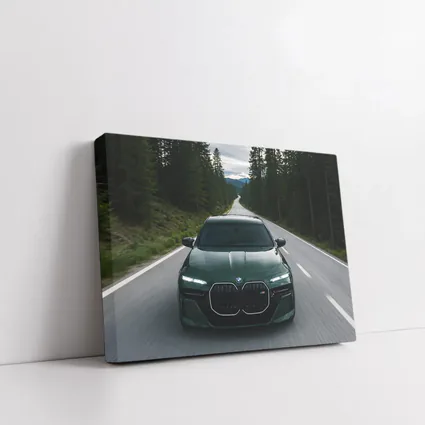 BMW 7 Series Green Forest Road Drive