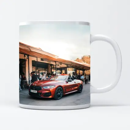 BMW M8 Convertible Parked Outside Cafe