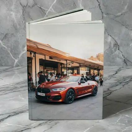 BMW M8 Convertible Parked Outside Cafe