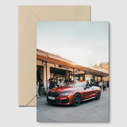 BMW M8 Convertible Parked Outside Cafe