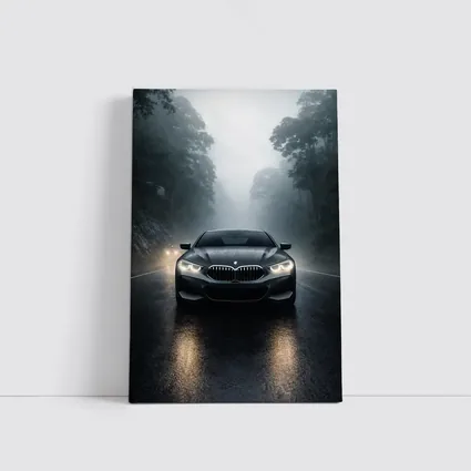 BMW 8 Series Front View Foggy Road