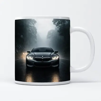 BMW 8 Series Front View Foggy Road