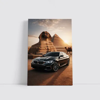BMW 5 Series Black Egypt Pyramids Sphinx