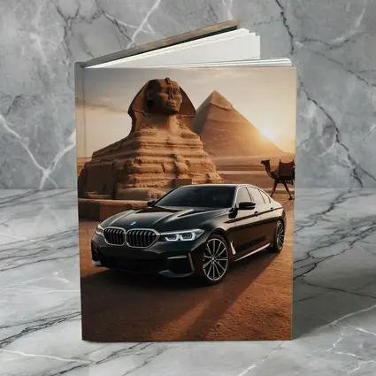 BMW 5 Series Black Egypt Pyramids Sphinx