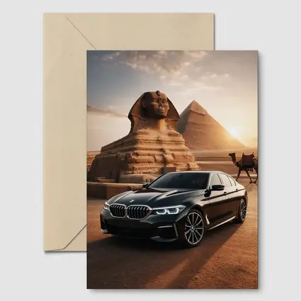 BMW 5 Series Black Egypt Pyramids Sphinx