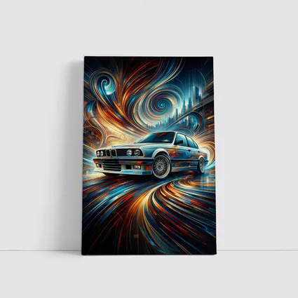 BMW E30 Swirling Abstract City Art