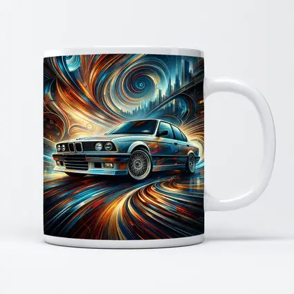 BMW E30 Swirling Abstract City Art