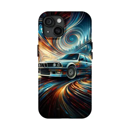 BMW E30 Swirling Abstract City Art