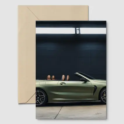 BMW M8 Convertible Olive Green Studio Shot