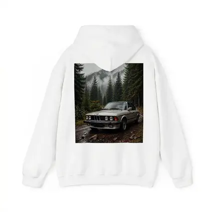 BMW E28 Classic Sedan Foggy Forest