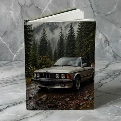 BMW E28 Classic Sedan Foggy Forest