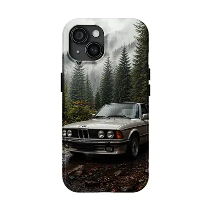 BMW E28 Classic Sedan Foggy Forest
