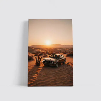 BMW E30 3 Series Desert Sunset Scene