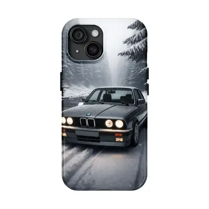 BMW E30 3 Series Snowy Forest Road