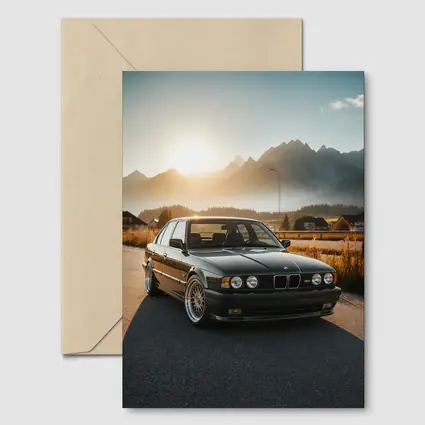 BMW M5 E34 Black Mountain Sunset Road