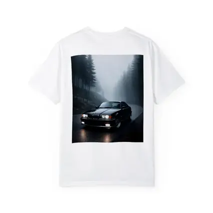 BMW E36 M3 Black Foggy Forest Road