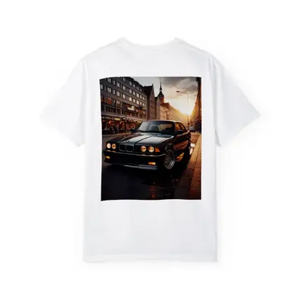 BMW E36 Parked on Wet City Street