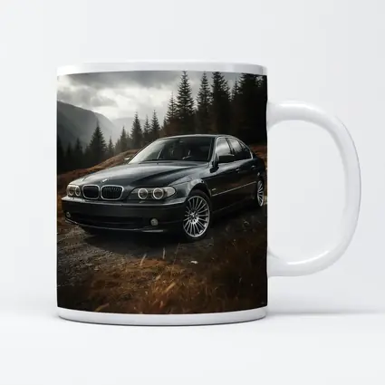 BMW 7 Series Black Sedan Mountain Forest