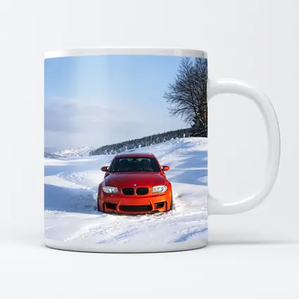 BMW M1 Orange Car In Snow