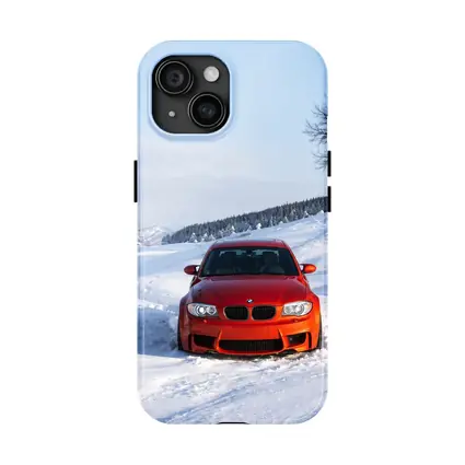 BMW M1 Orange Car In Snow