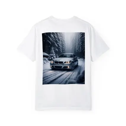 BMW Three Series Driving Snowy Forest Road