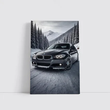 BMW Three Series Sedan Snowy Mountain Road
