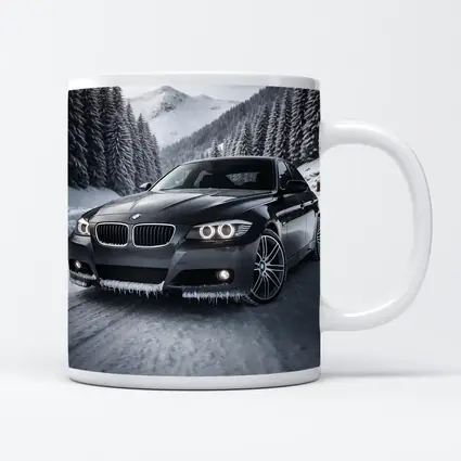 BMW Three Series Sedan Snowy Mountain Road