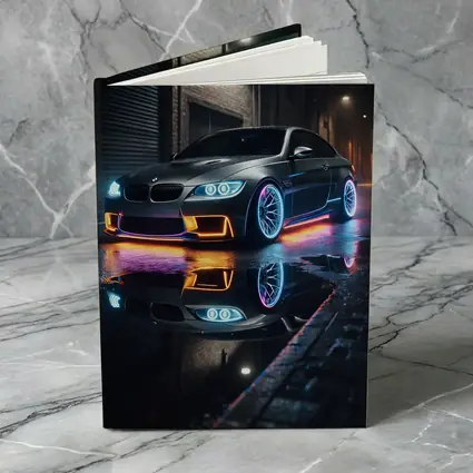 BMW M3 Neon Lights Rainy Night Street