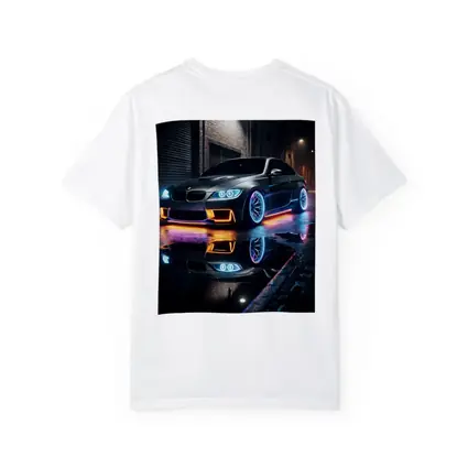 BMW M3 Neon Lights Rainy Night Street