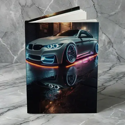 BMW M3 Neon Glow Wet Street Night