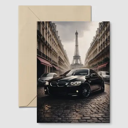BMW E92 Black Coupe Paris Eiffel Tower