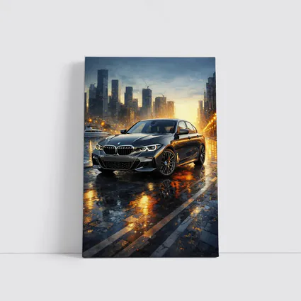 BMW 3 Series Sedan Rainy City Night