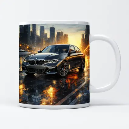 BMW 3 Series Sedan Rainy City Night