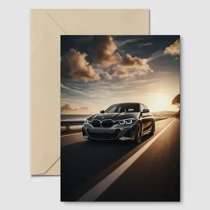 BMW One Series Driving Coastal Road Sunset